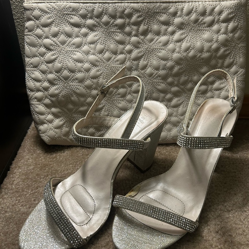 Elegant Silver Strappy Heels